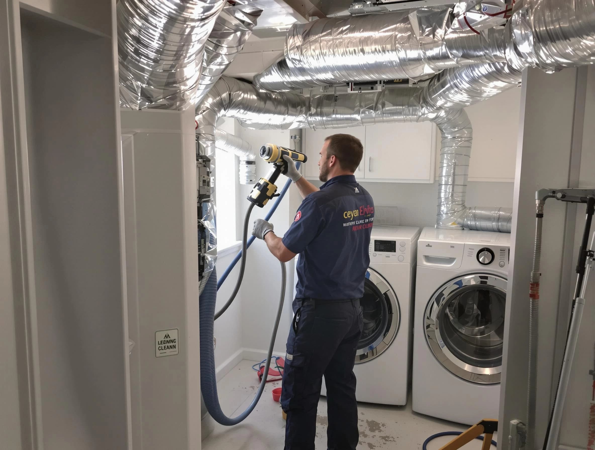 Blanchard Dryer Vent Cleaning specialist using advanced equipment for thorough duct cleaning in Blanchard